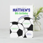 Boys Soccer Birthday Party Invitation (Debout devant)