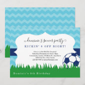 Boy's Soccer Birthday Party Uitnodiging (Voorkant / Achterkant)