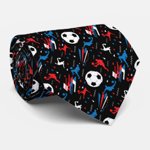 Boys Soccer Player - Red White Blue Freestyle Stropdas