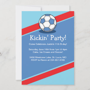 Boys Soccer Thmed Birthday Party nodigt uit Kaart