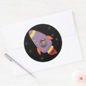Boys Space Rocket Ship Sticker Étiquette (Enveloppe)
