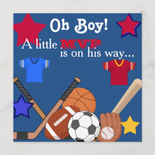 Boys Sports Baby shower Invitation HOCKEY Kaart