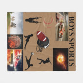 BOYS SPORTS FLEECE BLANKET. (Voorkant (Horizontaal))