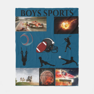 BOYS SPORTS FLEECE BLANKET. DEKEN