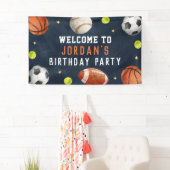 Boys Sports Marine Anniversaire Bienvenue Bannière (En situation)