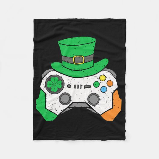 Boys St Patricks Day Video Game Controller Mens Ir Fleece Deken (Voorkant)