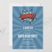 Boys Super Hero Comic Anniversaire Fête Invitation (Devant)