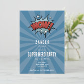 Boys Super Hero Comic Anniversaire Fête Invitation (Debout devant)