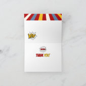 Boys Superheld Theme Birthday Bedankkaart (Binnen)