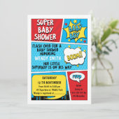 Boys Superhero Baby shower Invitation (Debout devant)