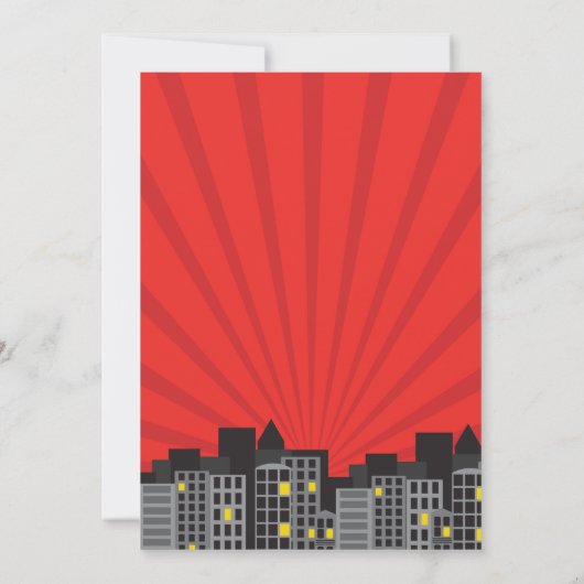 Boy's Superhero Invitation Party Blue Red Comic (Dos)