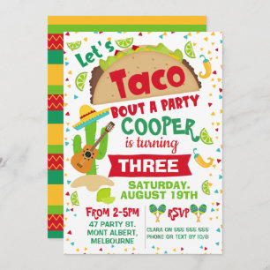Boys Taco Bout Une fête Invitation d'anniversaire