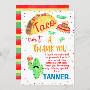 Boys Taco Fiesta Carte de remerciements d'annivers