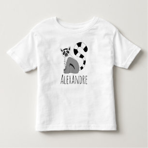 Boys Trendy Cute Oerwoud Lemur en Name Kinder Shirts