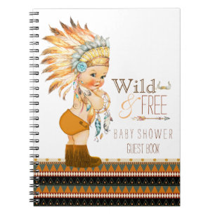Boys Tribal Wild en Free Baby shower Guest Book Notitieboek