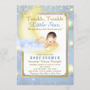 Boys Twinkle Twinkle Little Star Baby shower Kaart