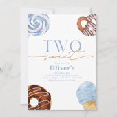 Boy's Two Sweet 2nd Birthday Invitation (Devant)