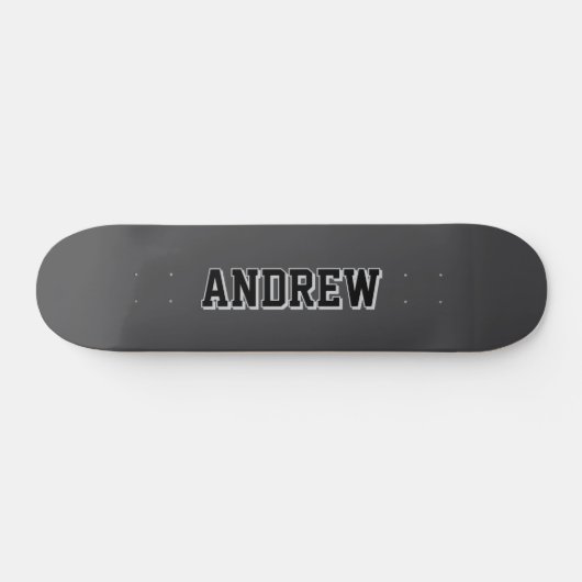 Boys Varsity Black Skateboard Personalized Name (Horz)