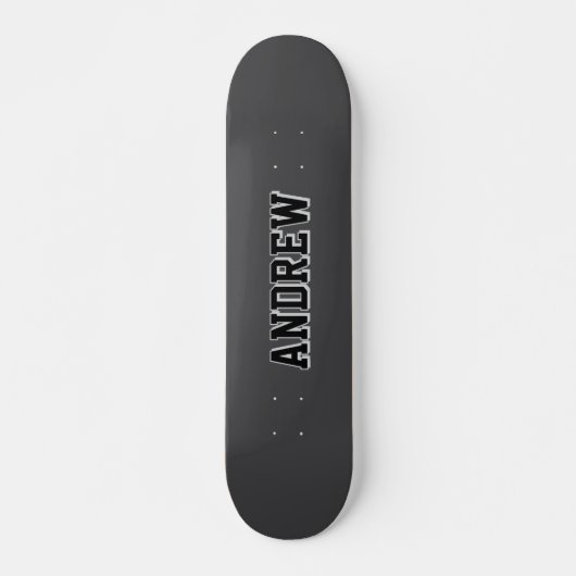 Boys Varsity Black Skateboard Personalized Name (Devant)