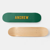 Boys Varsity Green Skateboard Personalized Name (Horz)
