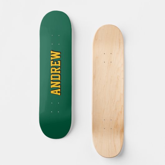 Boys Varsity Green Skateboard Personalized Name (Voorkant)