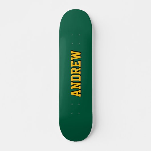 Boys Varsity Green Skateboard Personalized Name (Devant)