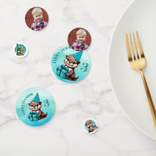 Boy's Verjaardagsfeestje Otter Thema gepersonalise Confetti
