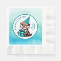 Boy's Verjaardagsfeestje Otter Thema gepersonalise