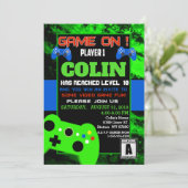 Boys Video Game Birthday Party Uitnodiging (Staand voorkant)