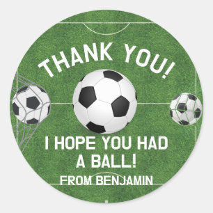 Boys Voetbal Sportsport Dank je wel, jullie kinder Ronde Sticker