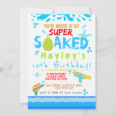 Boys Water Pistool Waterballon Zwemfeest Kaart (Voorkant)