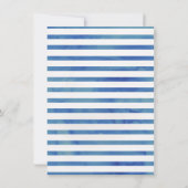 Boys Watercolor Nautique Anniversaire Invitation (Dos)