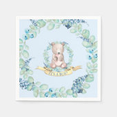 Boys Waterverf Blue Teddy Bear Baby shower Servet (Voorkant)