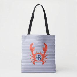 Boys Waterverf Crab Monogram Circlel Draagtas