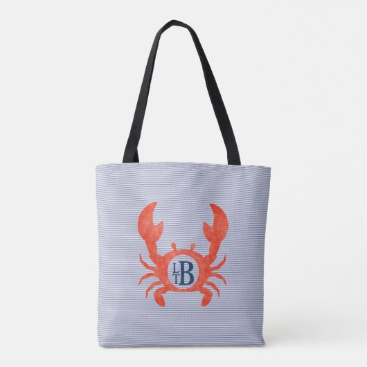 Boys Waterverf Crab Monogram Circlel Draagtas (Achterkant)