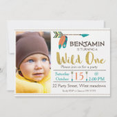 Boys Wild One Arrow 1er Anniversaire Invitation (Devant)