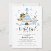 Boys Wild One Baby shower Invitation (Devant)