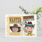 Boys Wild West Western Cowboy Invitation d'anniver (Debout devant)