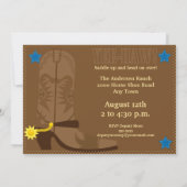 Boys Wild West Westerne Cowboy Birthday Invite Kaart (Achterkant)