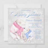 Boys Winter Wonderland Ours Baby shower Invitation (Devant)
