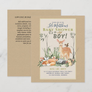 Boys Woodland Animals Forest Baby shower Invita