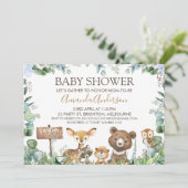 Boys Woodland Animaux Baby shower Invitation (Debout devant)