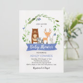 Boys Woodland Animaux Baby shower Invitation (Debout devant)