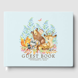 Boys Woodland Baby shower Livre d'or