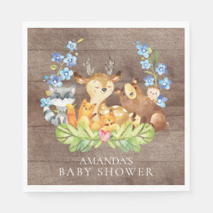 Boys Woodland Baby shower Paper Napkins Servet