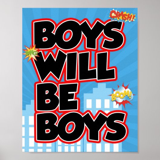 Boys worden aangeduid als borden poster (Voorkant)