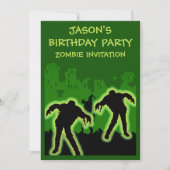 Boys Zombie Invitation d'anniversaire (Devant)