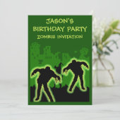 Boys Zombie Invitation d'anniversaire (Debout devant)