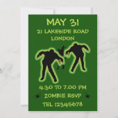 Boys Zombie Invitation d'anniversaire (Dos)