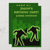 Boys Zombie Invitation d'anniversaire (Devant / Derrière)